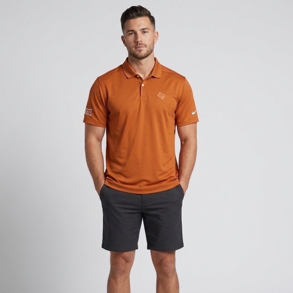 Texas Longhorns Nike Mens Big 12 Polo Shirt Performance Burnt Orange Large